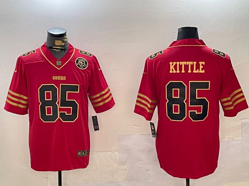 Men San Francisco 49ers #85 Kittle Red Gold 2024 Nike Limited NFL Jersey style 12302